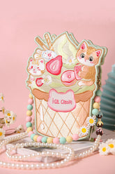 Sac bandoulière Sweet Lolita avec broderie de chat et crème glacée multicolore